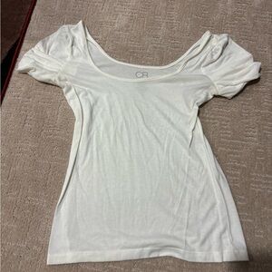 Women's White Scoop Shirt
